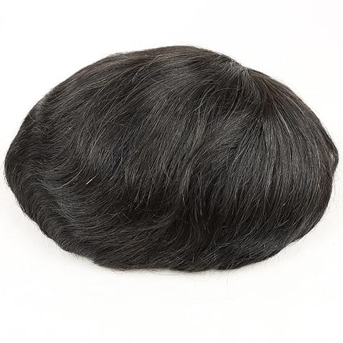 Miniatura 7 de HAPPY&CC Toupee - Piezas de cabello humano europeo para hombres, sistema de reemplazo de cabello humano europeo para hombres, base mono soldada fina
