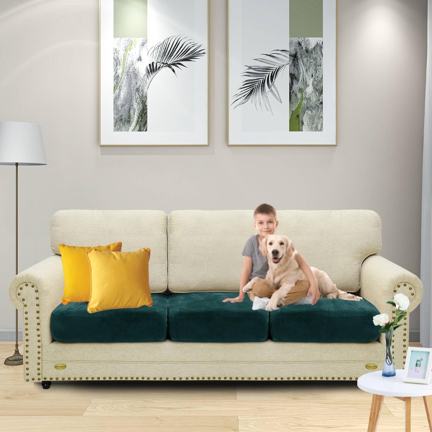GIANTEX High Density Sofa Foam Cushion with Zip Cover