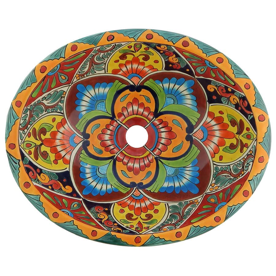 Lavabo de salle de bain Talavera 193 pour remplacer une vasque blanche unie
