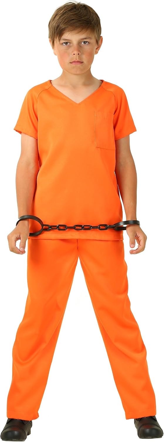 Orange Prisoner Costume for Kids - Shirt and Pants Set