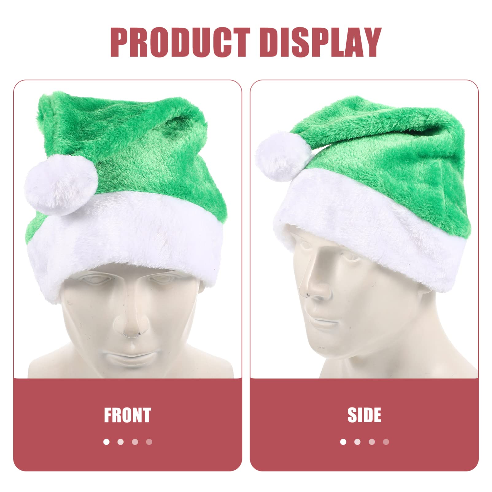 PRETYZOOM 4 Piezas Gorro de Papá Noel de felpa sombrero de navidad gorros navideños esponjosos christmas hat sombreros navideños cálido gorro de Papá Noel suministros de navidad felpa corta