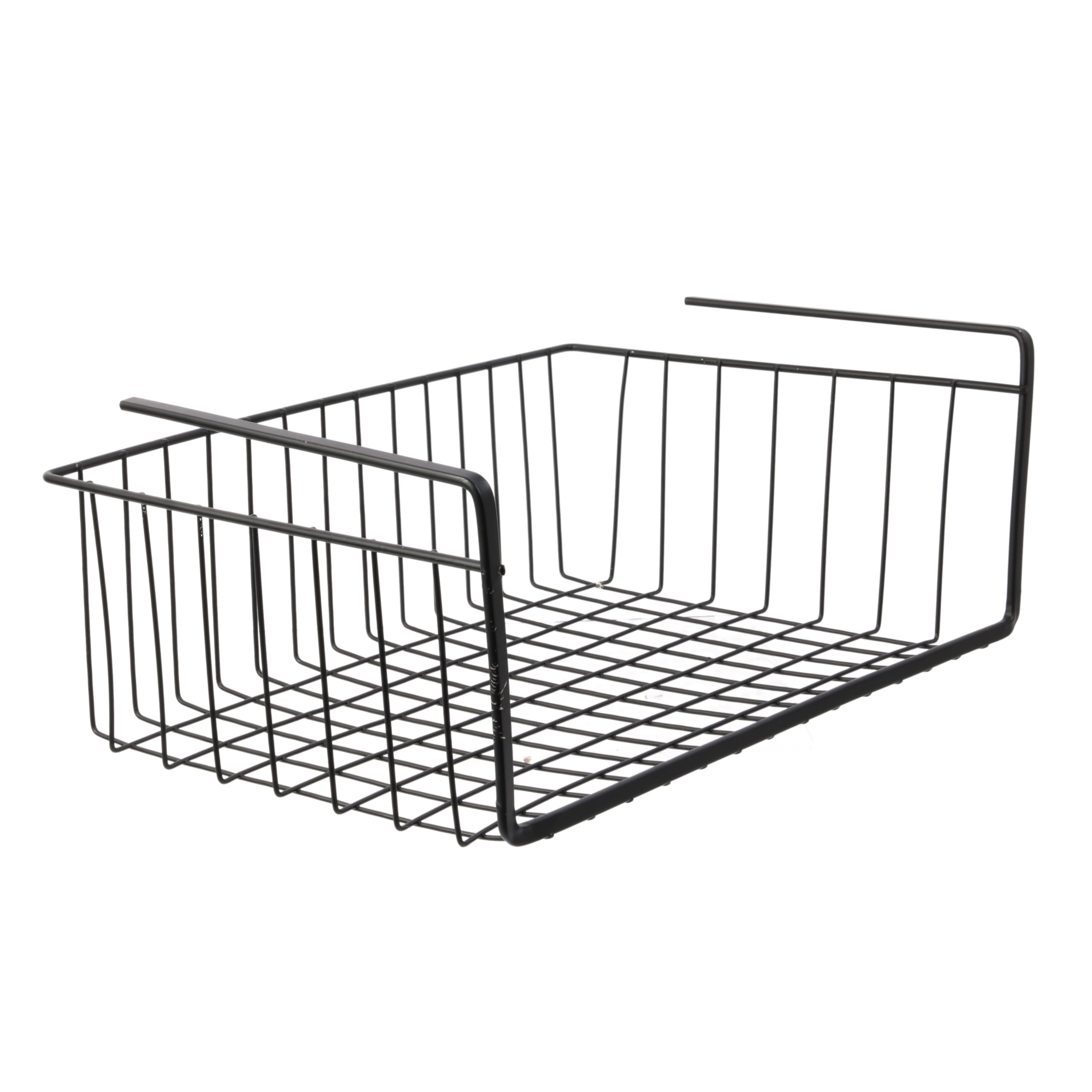 JE CHERCHE UNE IDEÉ Hängekorb Aus Metall, Schwarz, 26x26x14 Cm – Platzsparender Organizer Für Schrank, Bad Oder Küche