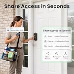 GHome Smart Fingerprint Door Lock for Front Door, 1.0s Unlock AI Self-Learning Keyless Entry Deadbolt with App Control, Keypad, Auto Lock, Digital Code Smart Lock for Home, Airbnb, Apartment, Garage