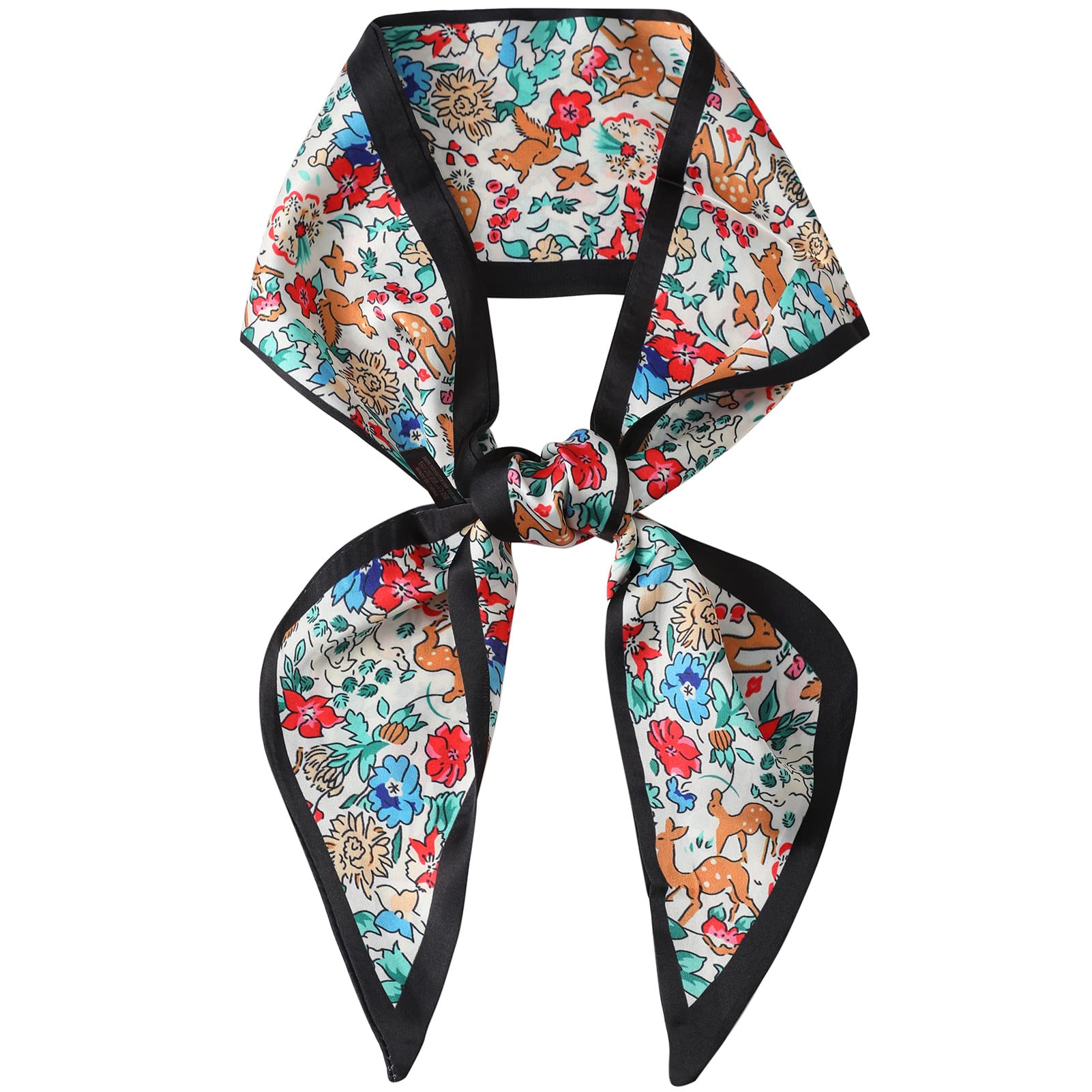 PerekondSilk Like Skinny Scarf Narrow Neckerchief Fashion Bag Ribbon Scarf Headbands Trendy Hair Band