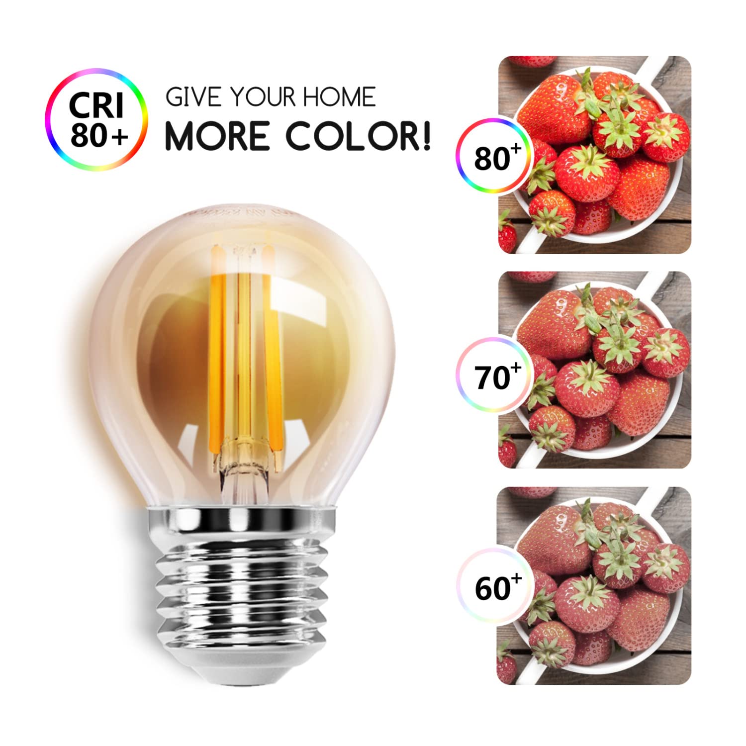 Aigostar Edison Lampadine LED E27,Lampadine di Filamento 6W,Luce Calda 2200K,420lm,G45,Lampade Decorativa Retrò per Bar Caffè Hotel,5 Pezzo (Confezione da 2)