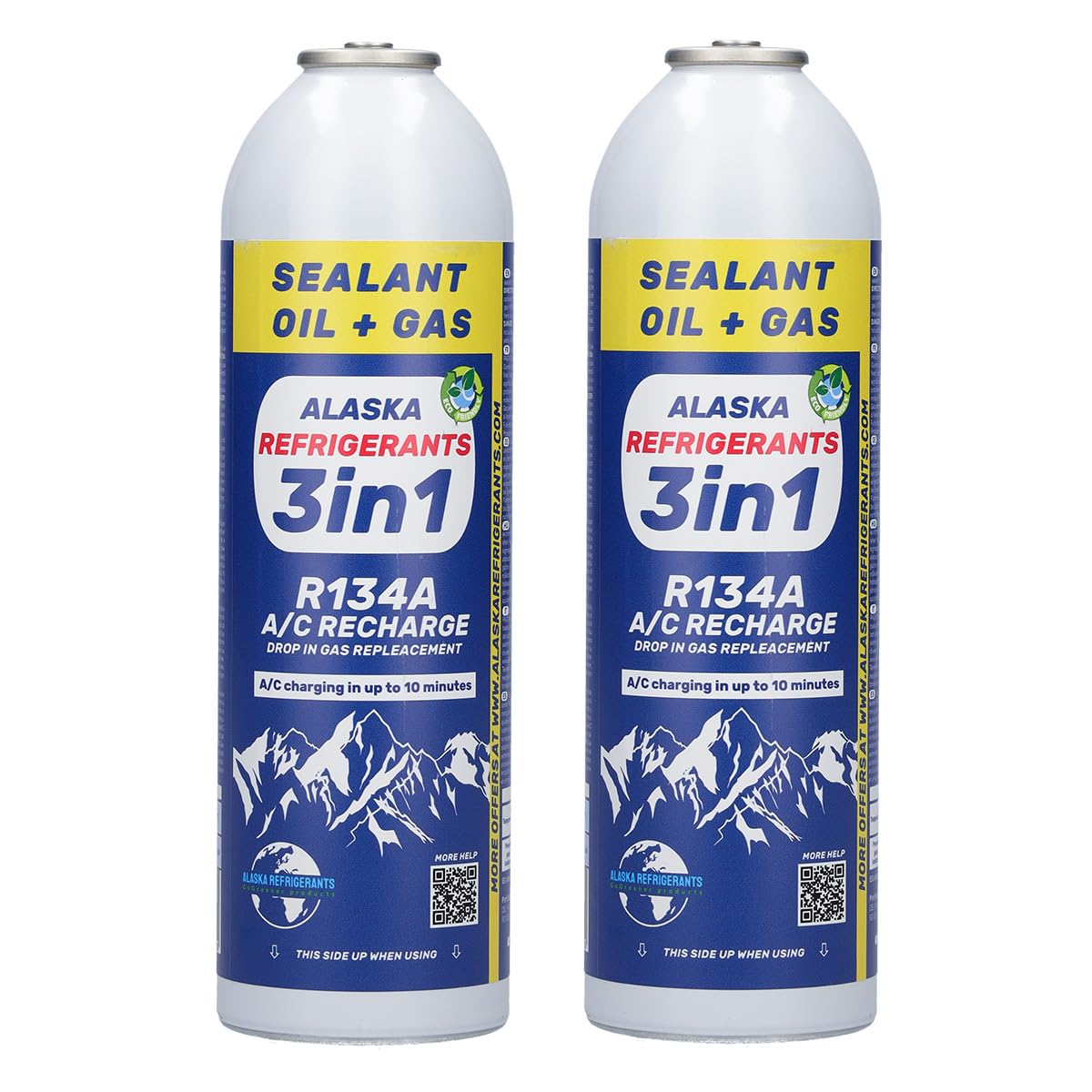 Generisch 3en1 Réfrigérant pour véhicules climatisation Recharge HC134A Bouteille de gaz de remplacement pour voitures x2