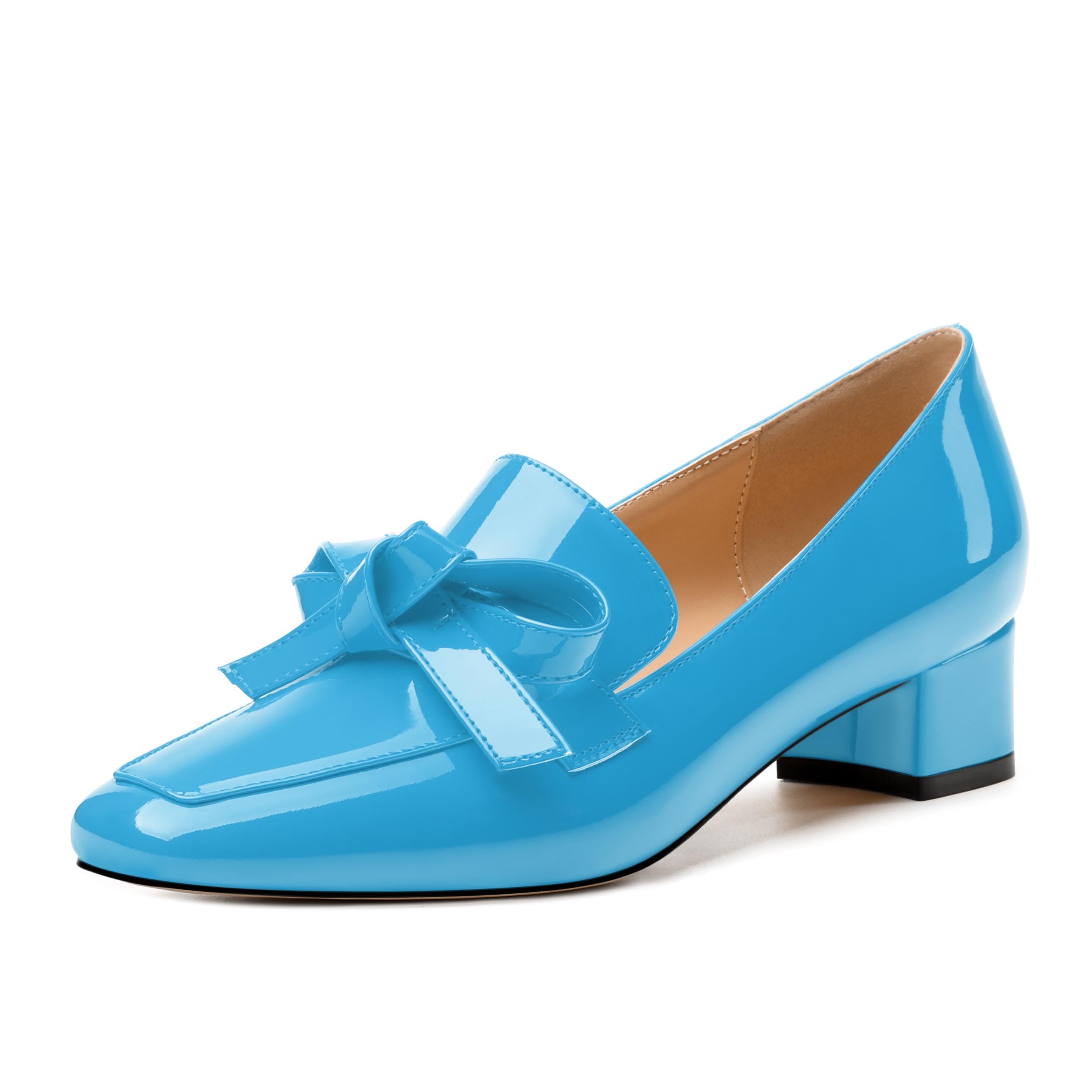 Womens Loafer with Heel, Comfortable Chunky Heels for Women, Loafers Shoes with Bowknot Womens Bunion Dress Shoes