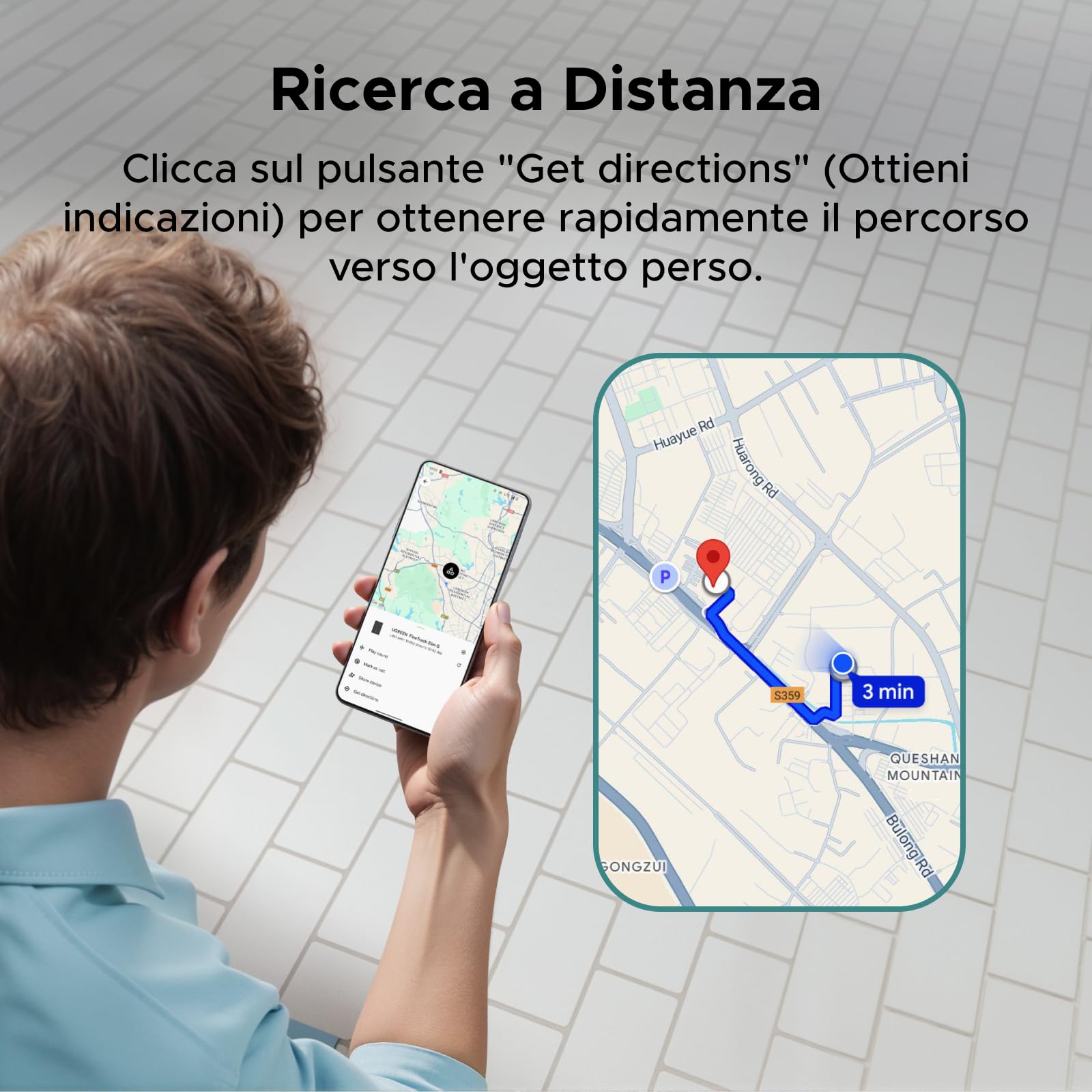 UGREEN FineTrack Slim G Smart Finder Solo Android 5 Anni Batteria Localizzatore Ultra Sottile 1.7mm Impermeabile IP68 Tracker Compatibile con Google Find Hub per Portafoglio Chiavi Bagaglio Valigia