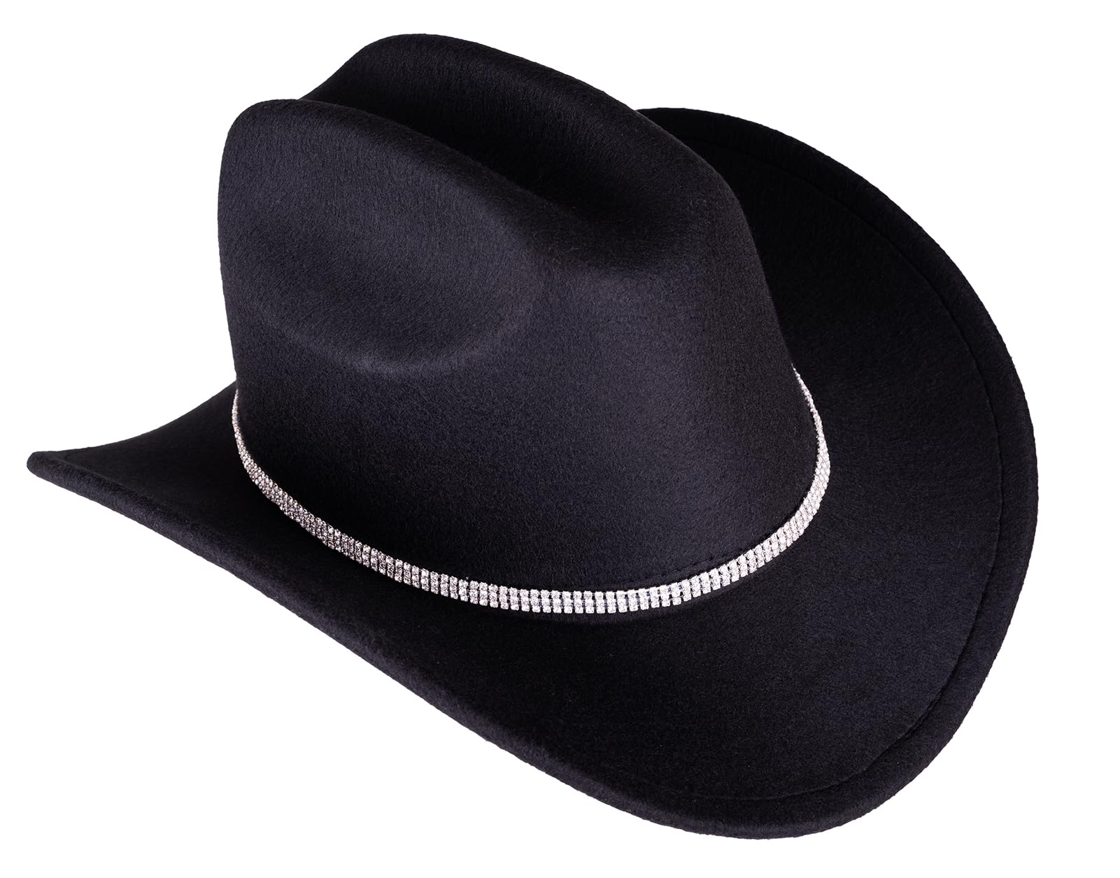 UwantC Glitter Sparkle Cowboy Hats for Women Western Sparkly Rhinestone Cowgirl Hat for Ladies Black One Size
