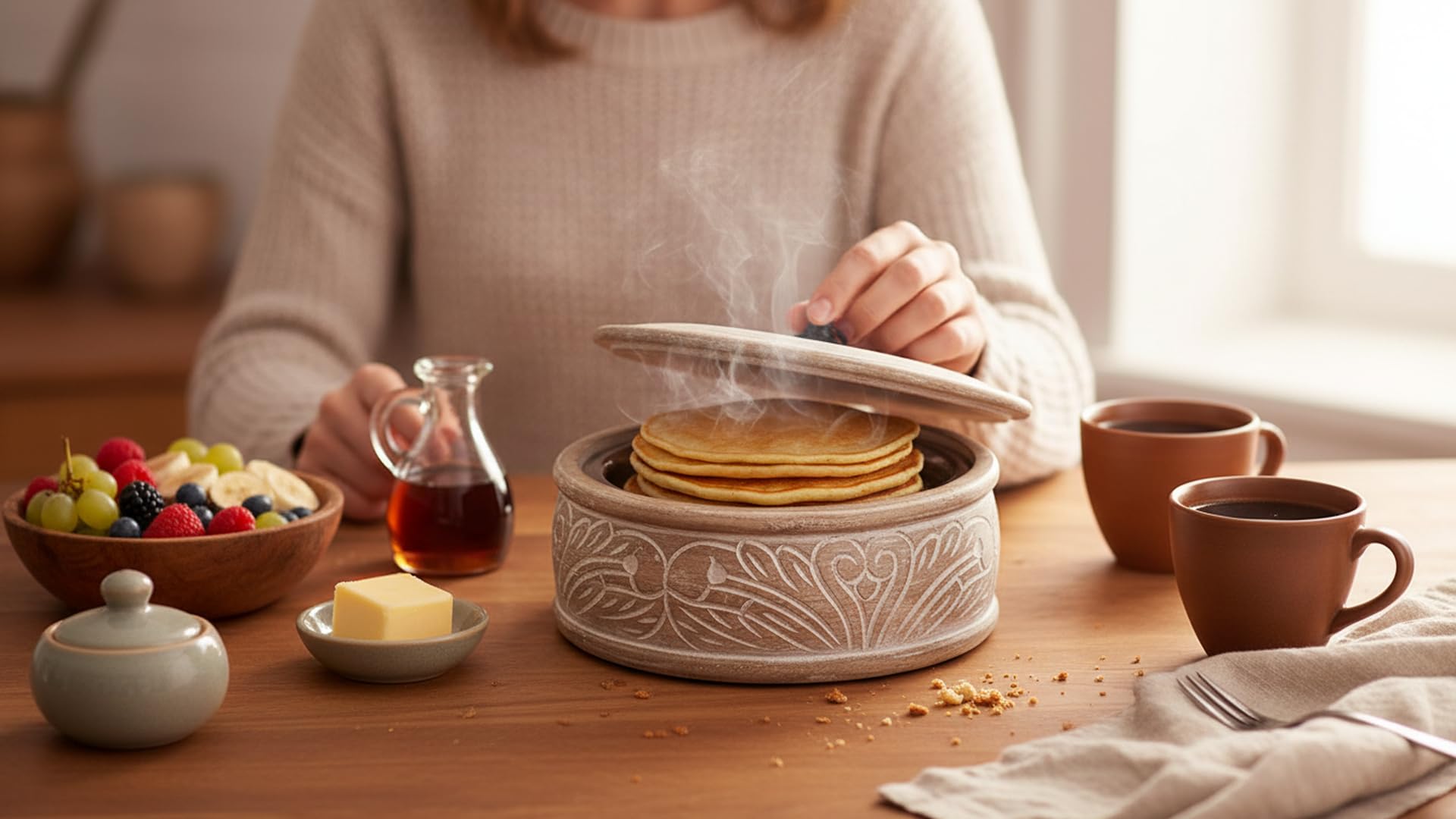 Panier à tortilla mexicain en bois fabriqué à la main - Boîte à pain indien Chapati Roti - Boîte à crêpes - Cocotte avec couvercle - Décoration pour la maison, la cuisine, la salle à manger - Marron