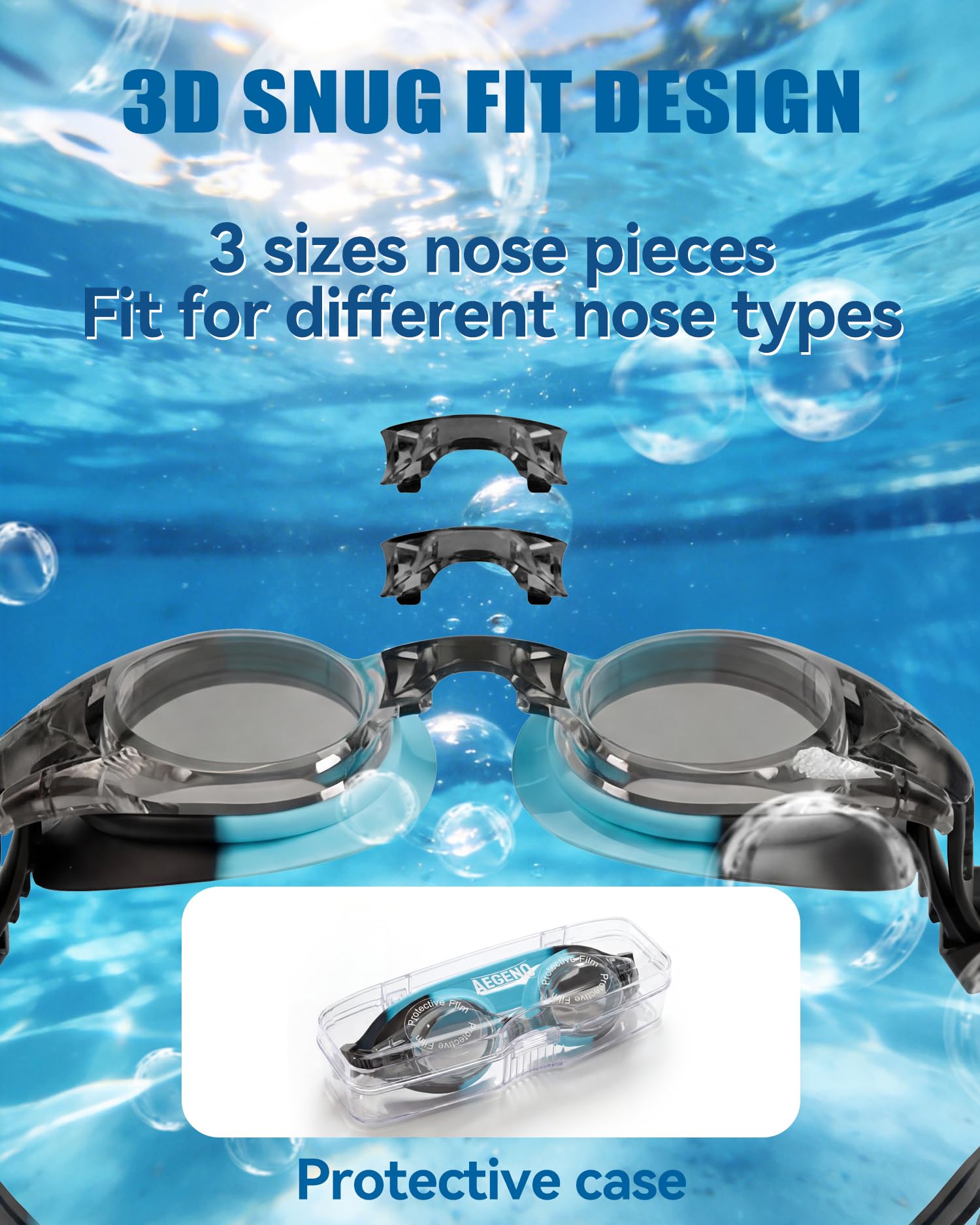 Aegend Lunettes de natation pour enfants de 4 à 16 ans, garçons et filles