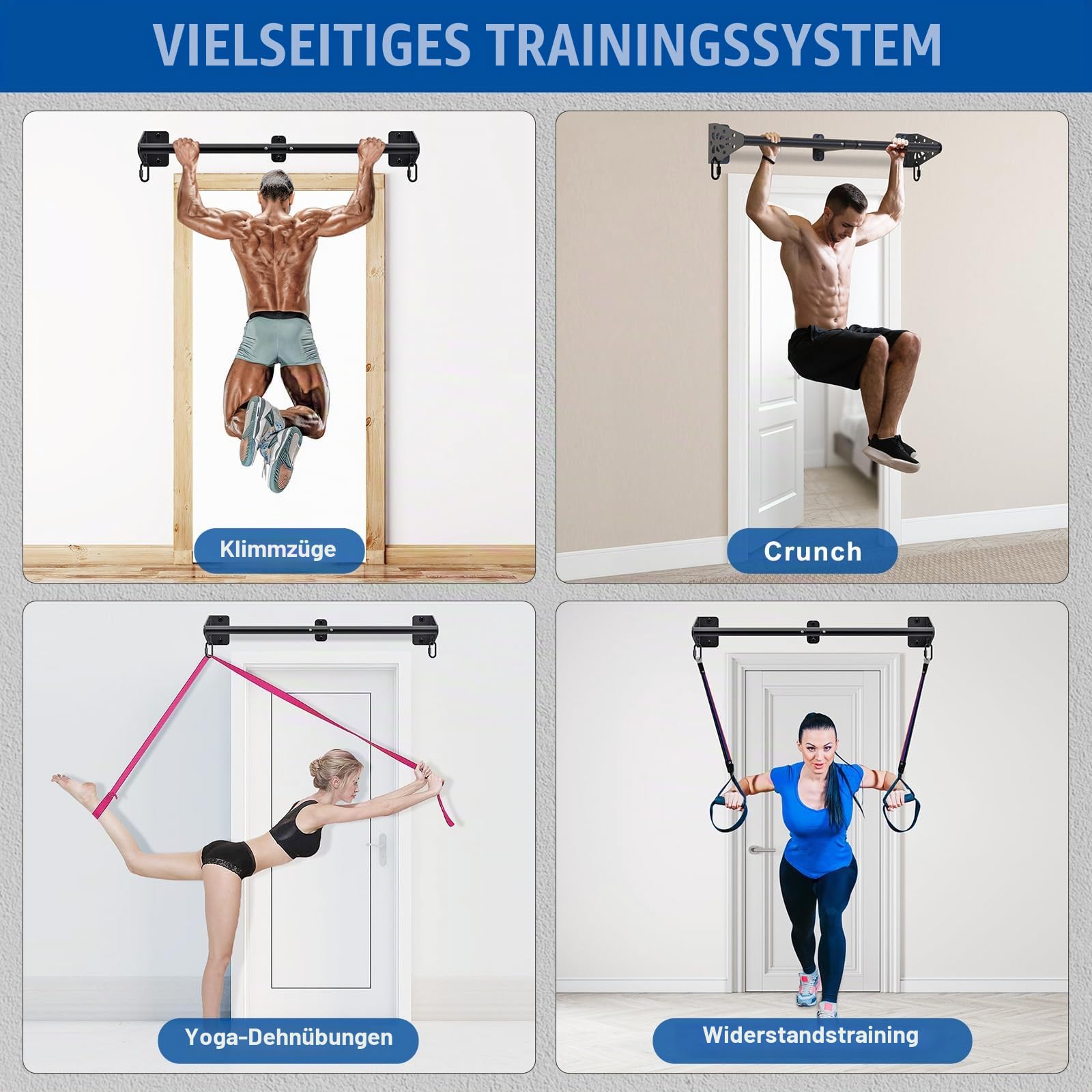 Kipika schwere Wand-Klimmzugstange, Türrahmen-Klimmzugstange für Heim-Fitnessstudio Krafttraining für den Oberkörper