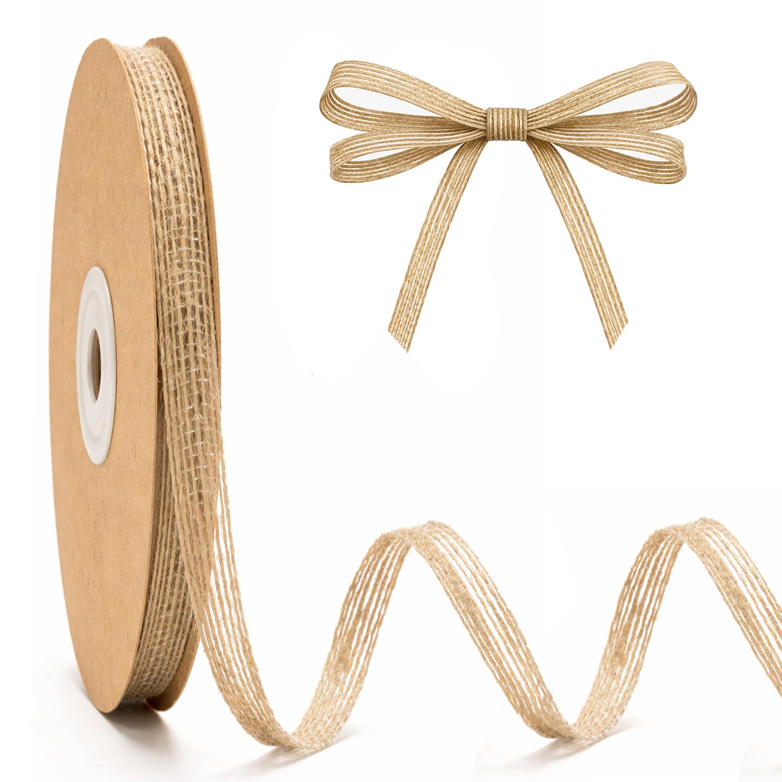 jijAcraft 10CM Wide Hessian Ribbon, 10M Natural Burlap Roll, Thick Brown Jute Ribbon for Gift Wrapping, Crafts, Bows, Florist, Rustic Wedding, Christmas Decorations