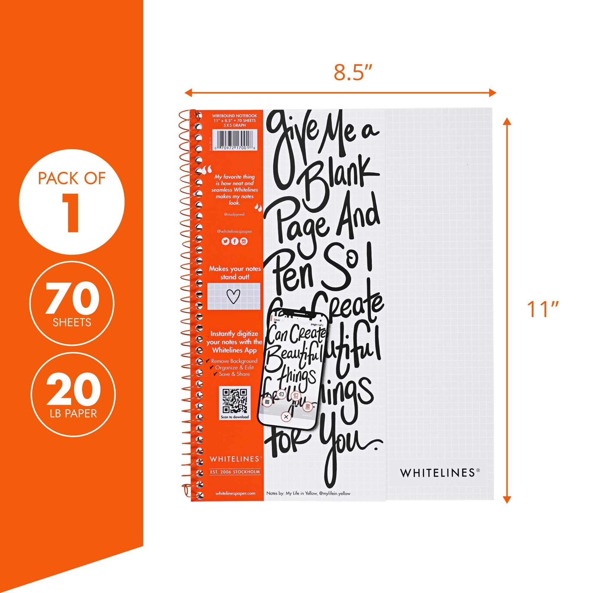 Amazon | Whitelines Wirebound Notebook | ノート | 文房具・オフィス用品