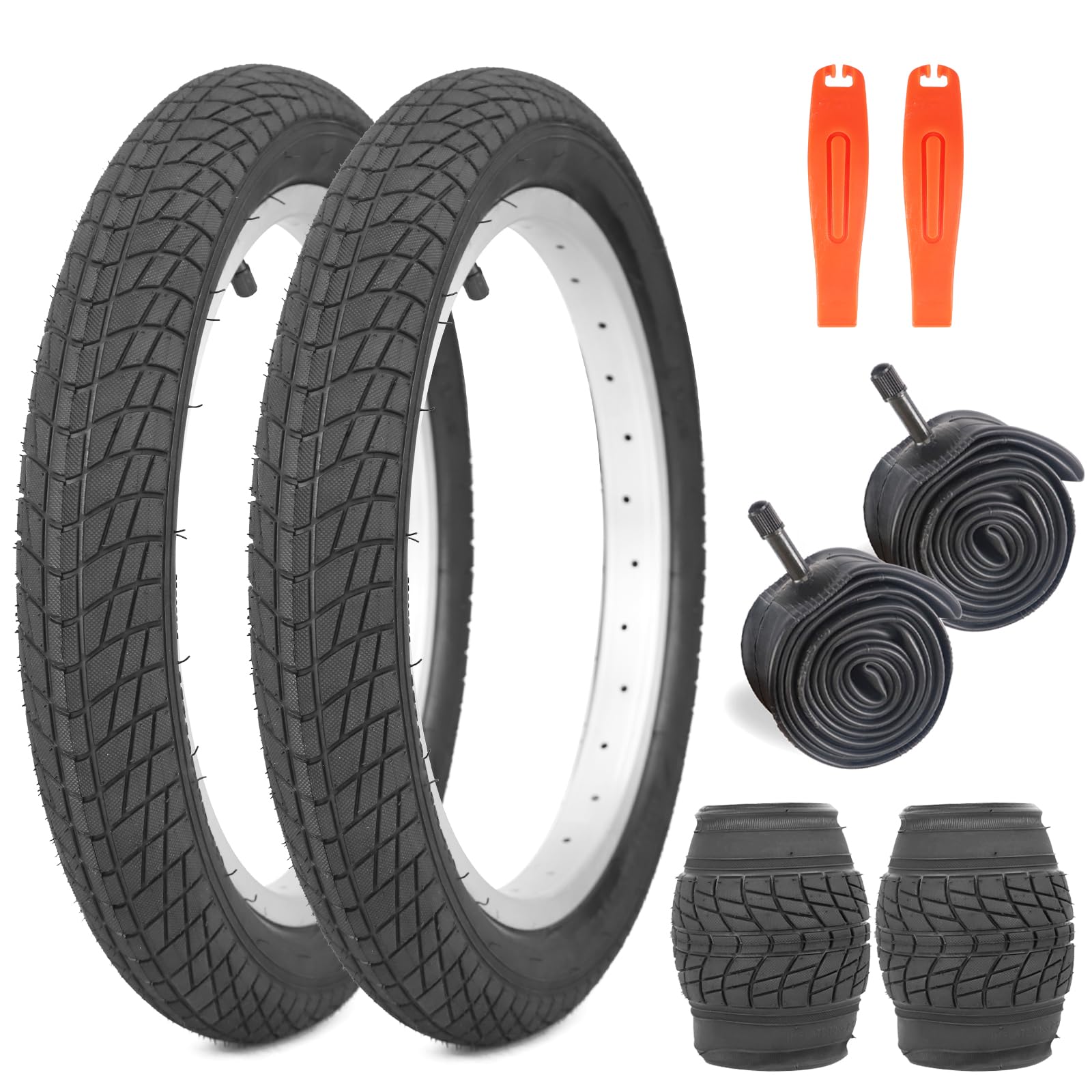 WEEROCK 16 Inch Kid Bike Tire, 2 Pack 16 X 2.125(54-305) Child Bicycle Tires with Inner Tubes for 16 Inch Children Bicycles, Kids Bike, Mountain Bike, MTB, Black