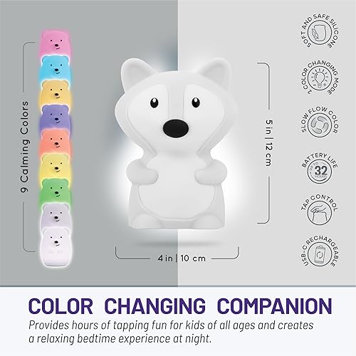 Miniatura 4 de Lumipets Luz nocturna de animales para niños luz de guardería de silicona para bebés y niños luz nocturna blanda para habitación de niños luces