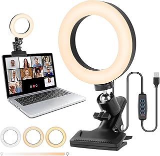 innislink Video Conference Light, LED Ring Light Laptop Video Conference Lighting 6 Inch with Clip, Dimmable Makeup Light Selfie Ring Light for Remote Work Study Live Stream Volg Zoom Meeting Calls
