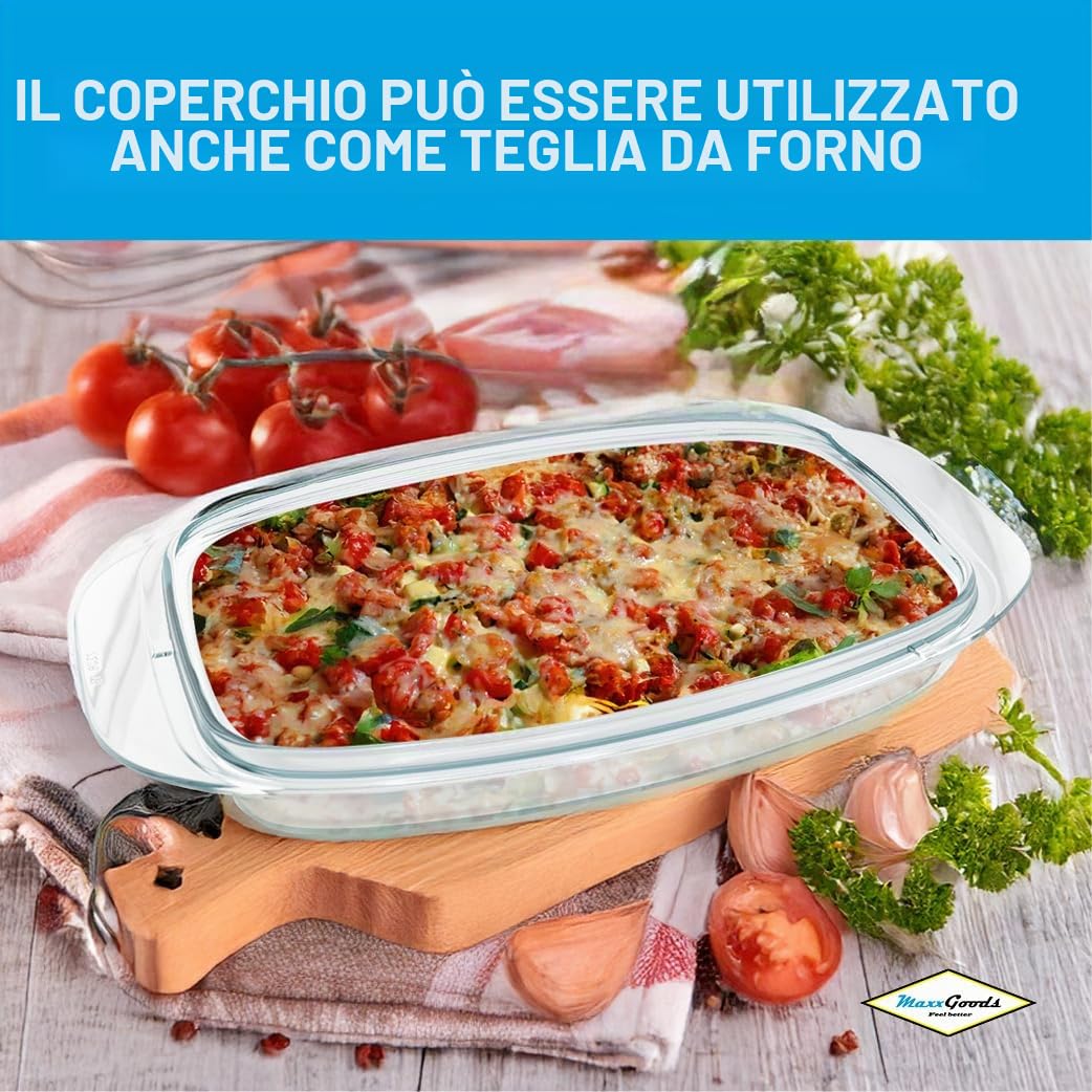 Jenaer - Coperchio in vetro per tutte le arrosti, 32 x 20,5 cm, resistente al forno fino a 260° C, ideale anche come pirofila