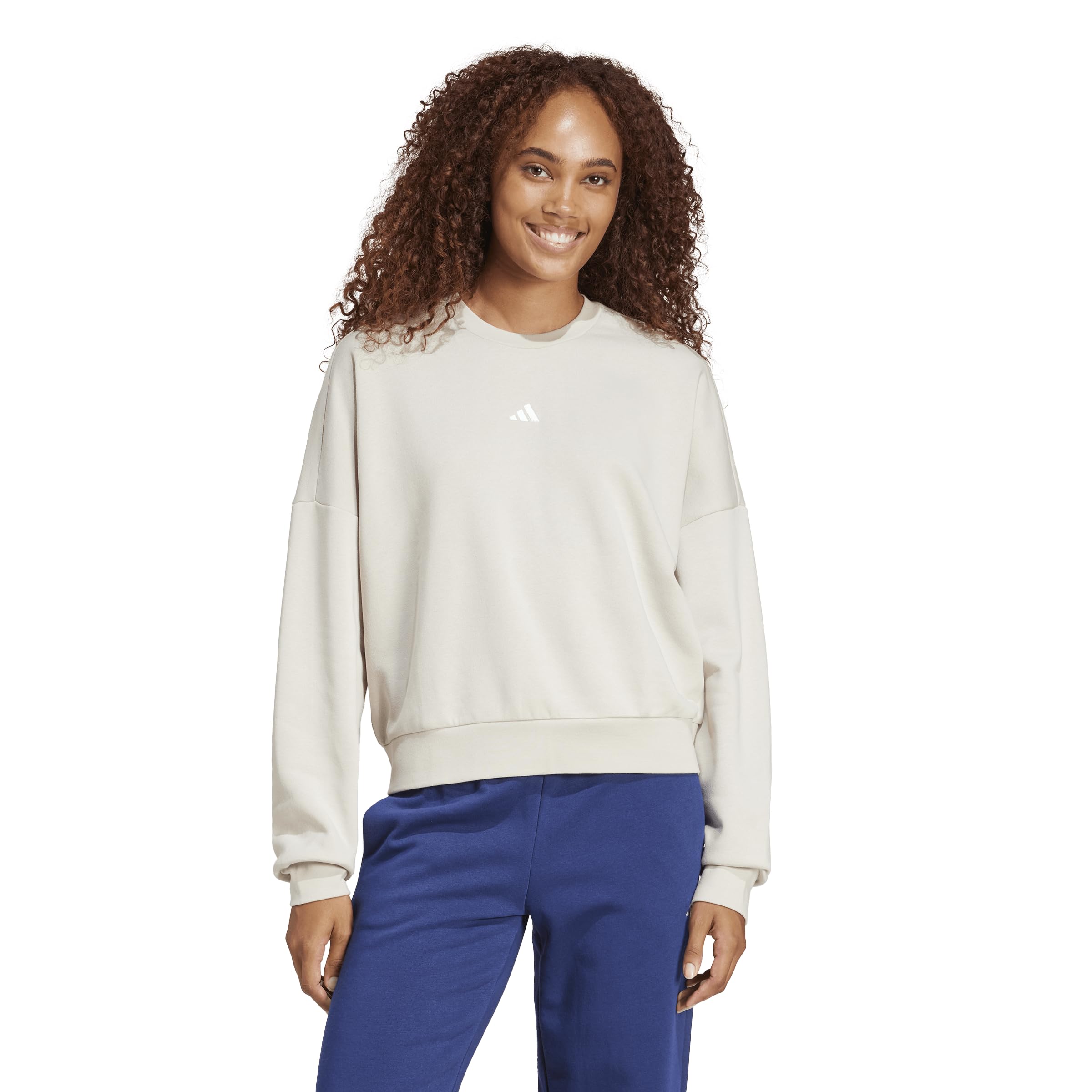 adidas Women's Cotton Crew Neck Sportswear Essentials Small Logo Feel Cozy Sweatshirt-picture-24