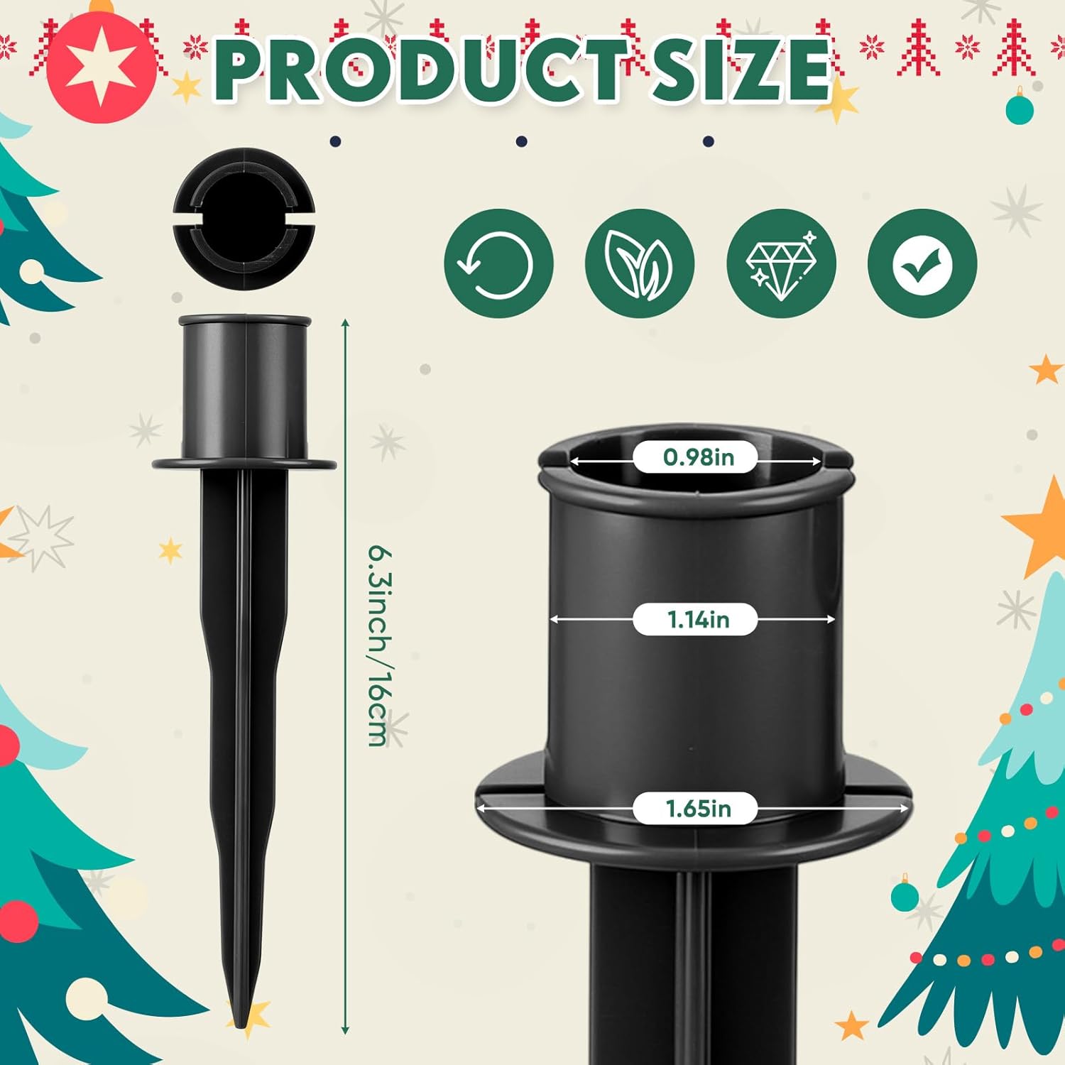 50 Pcs Christmas Light Stakes 6 Inch Plastic Light Stakes for C7 C9 String Lights Outdoor Universal Yard Lawn for Holiday Outdoor Garden Patio Path Walkway Decorations (Black)