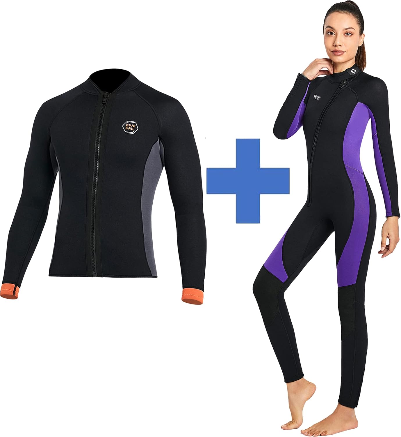 Skyone 2 Pieces Wetsuit,Wetsuit Top Jacket Women Men 3MM Neoprene,Wet Suits for Women Men Full Body 3MM Neoprene Wetsuit