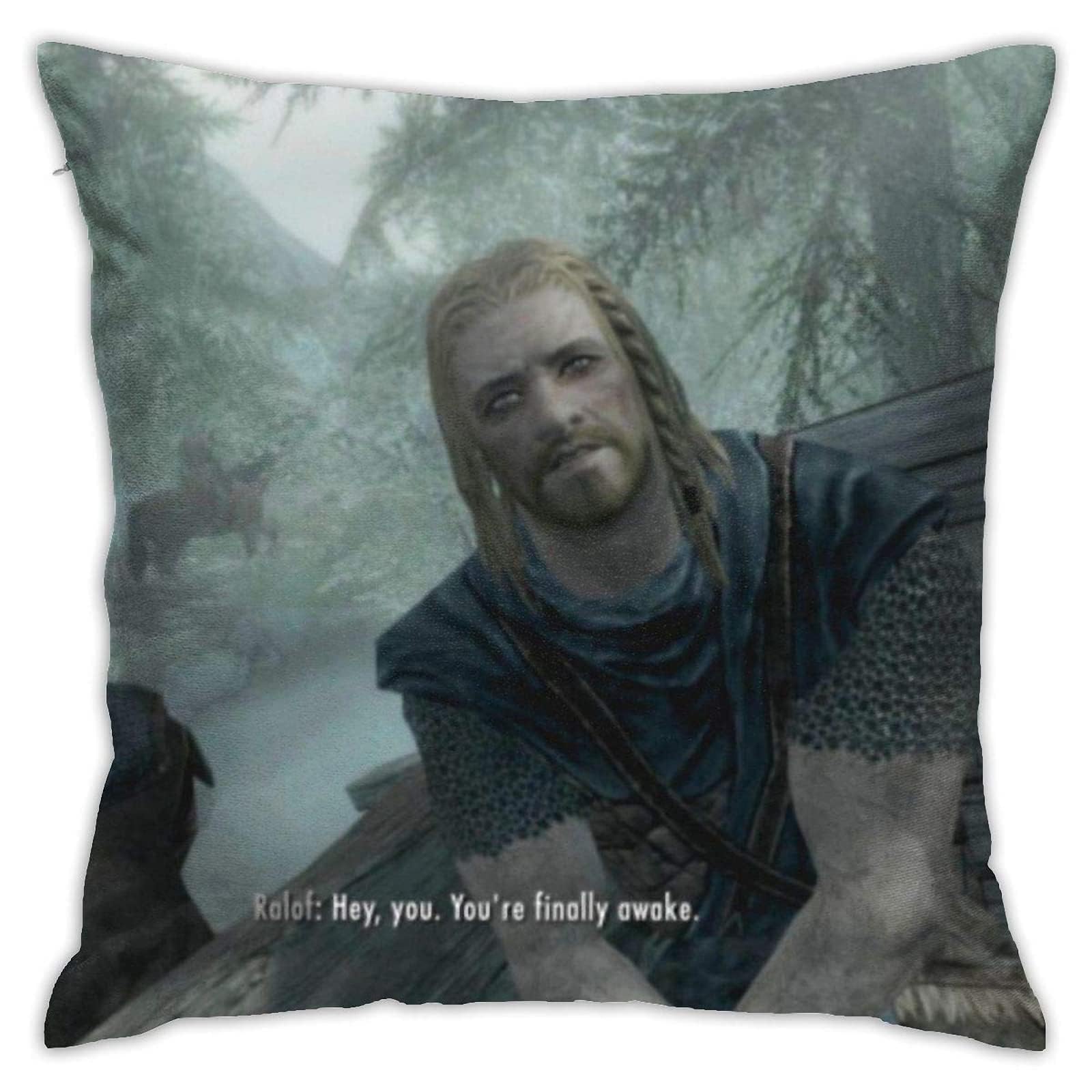 Zcqubnfek Hey You You're Finally Awake Pillow Covers 18"x18" Video Game Lover Home Decor Pillowcases Bedroom Office Living Room Couch Car Sofa Cushion