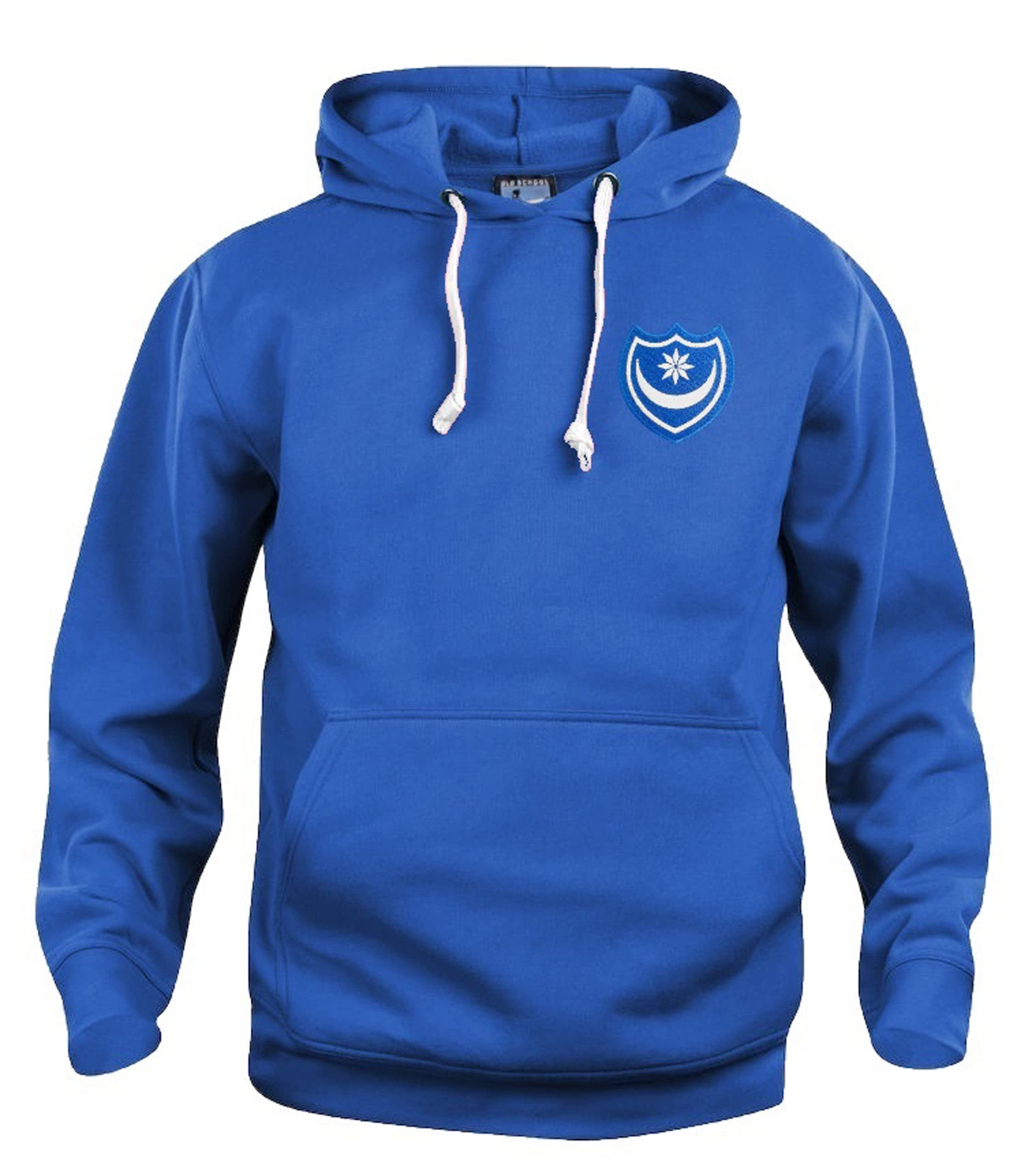 Old School Football Royal Portsmouth 1960S Retro Football Hoodie Embroidered Logo (M)