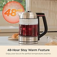 Vista 6 de CUCKOO Electric Tea Kettle with Infuser, Glass Electric Kettle with Multi-Temperature Control, Easy to Read LED Lights, 1.7 Liter Capacity Tea Maker