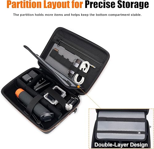 Miniatura 3 de Cwatcun Estuche de transporte para cámara de acción para GoPro HeroDJI Osmo Pocket 3Action, funda de transporte impermeable, bolsa de hombro, funda