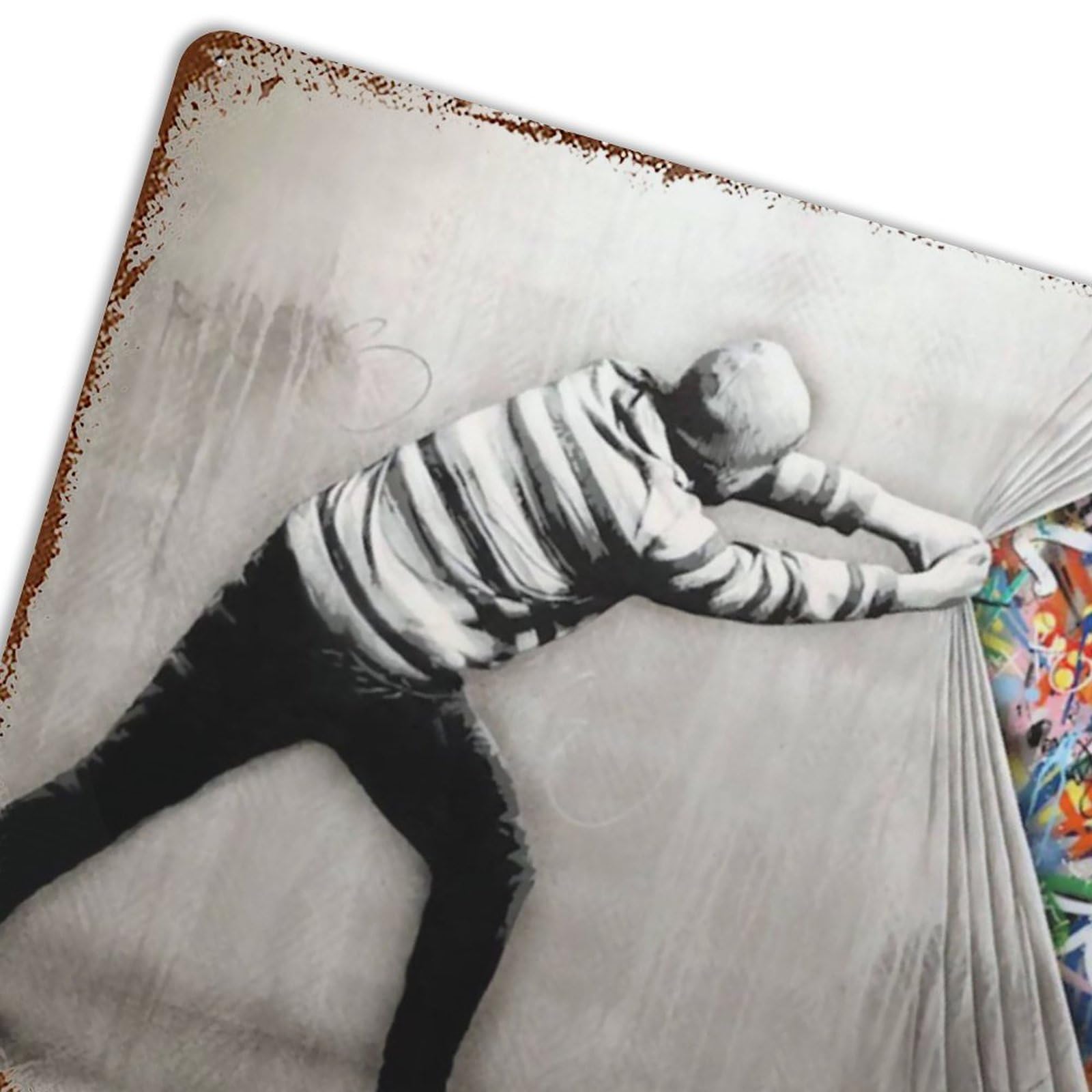 Amazon.co.jp: 鉄板ポスター バンクシー メタルプレート 鉄絵画 金属