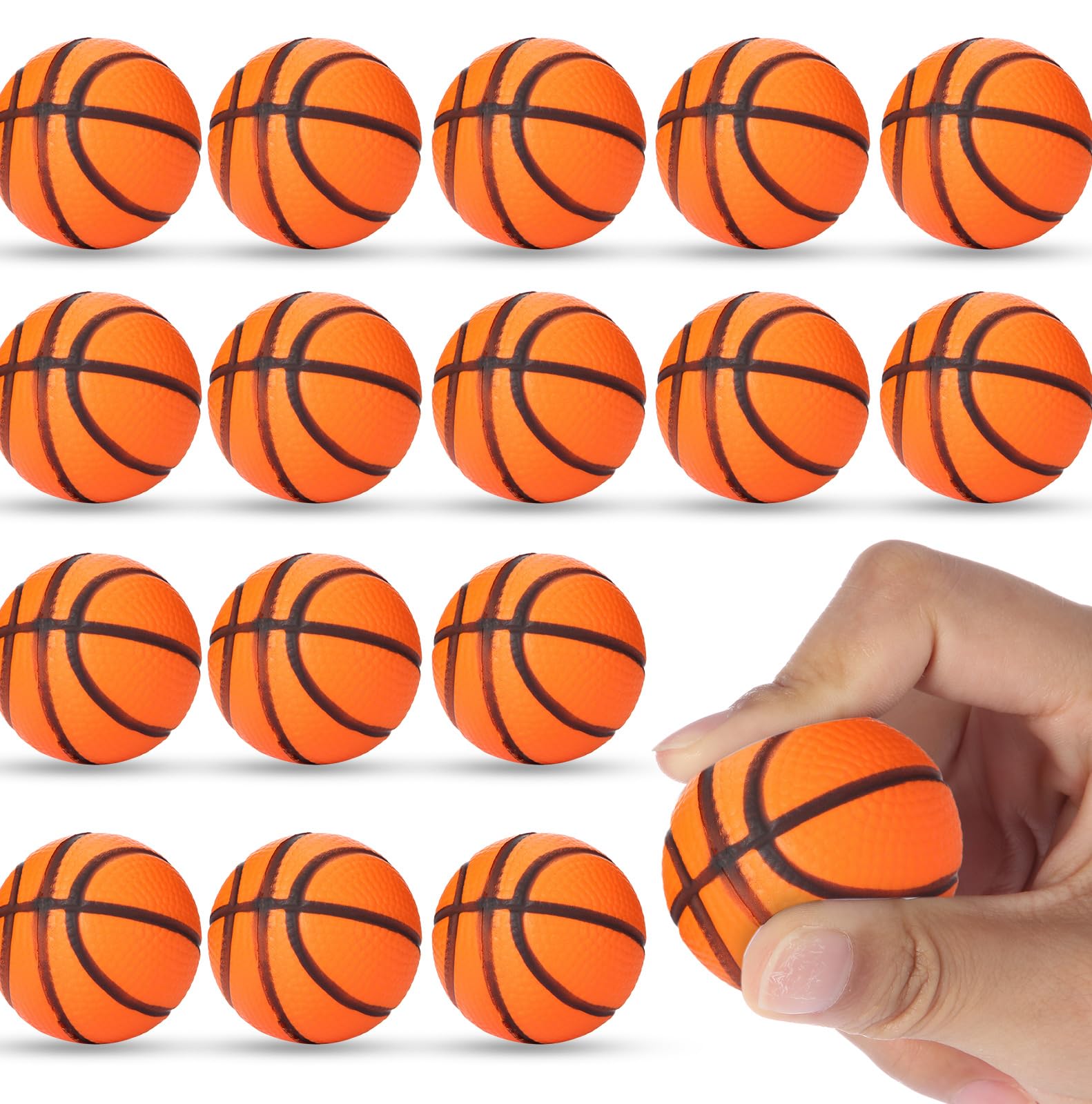 Blulu 30 Pack 1.6" Mini Basketball Stress Ball Mini Basketball Party Favor for Kid Small Foam Sports Ball Squeeze Anxiety Relief Toy for Back to School Carnival Birthday