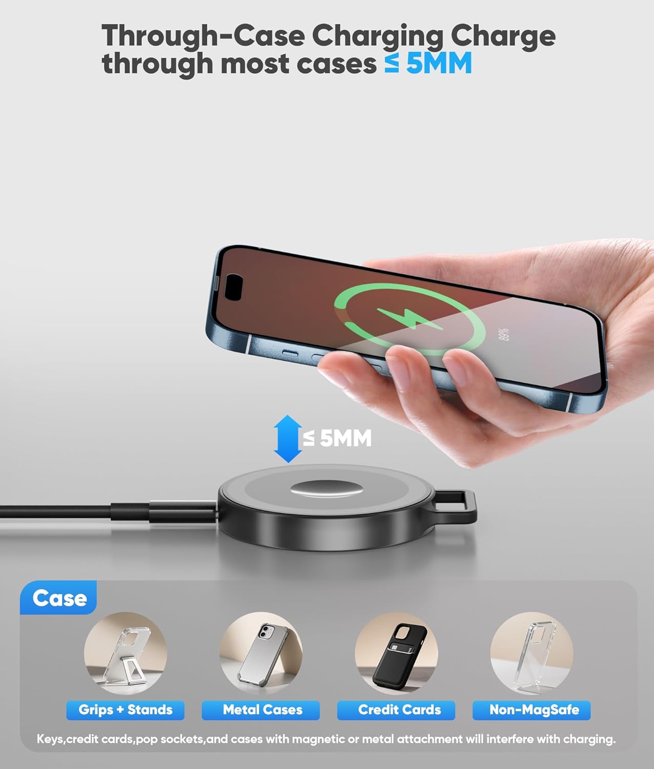 Mini Replacement for Mag-Safe Charger Pad for Apple, 3 in 1 Magnetic Wireless Charging Station,15W Fast for MagSafe Charger Travel for iPhone 17/16/15/14/13,for Apple Watch,for AirPods