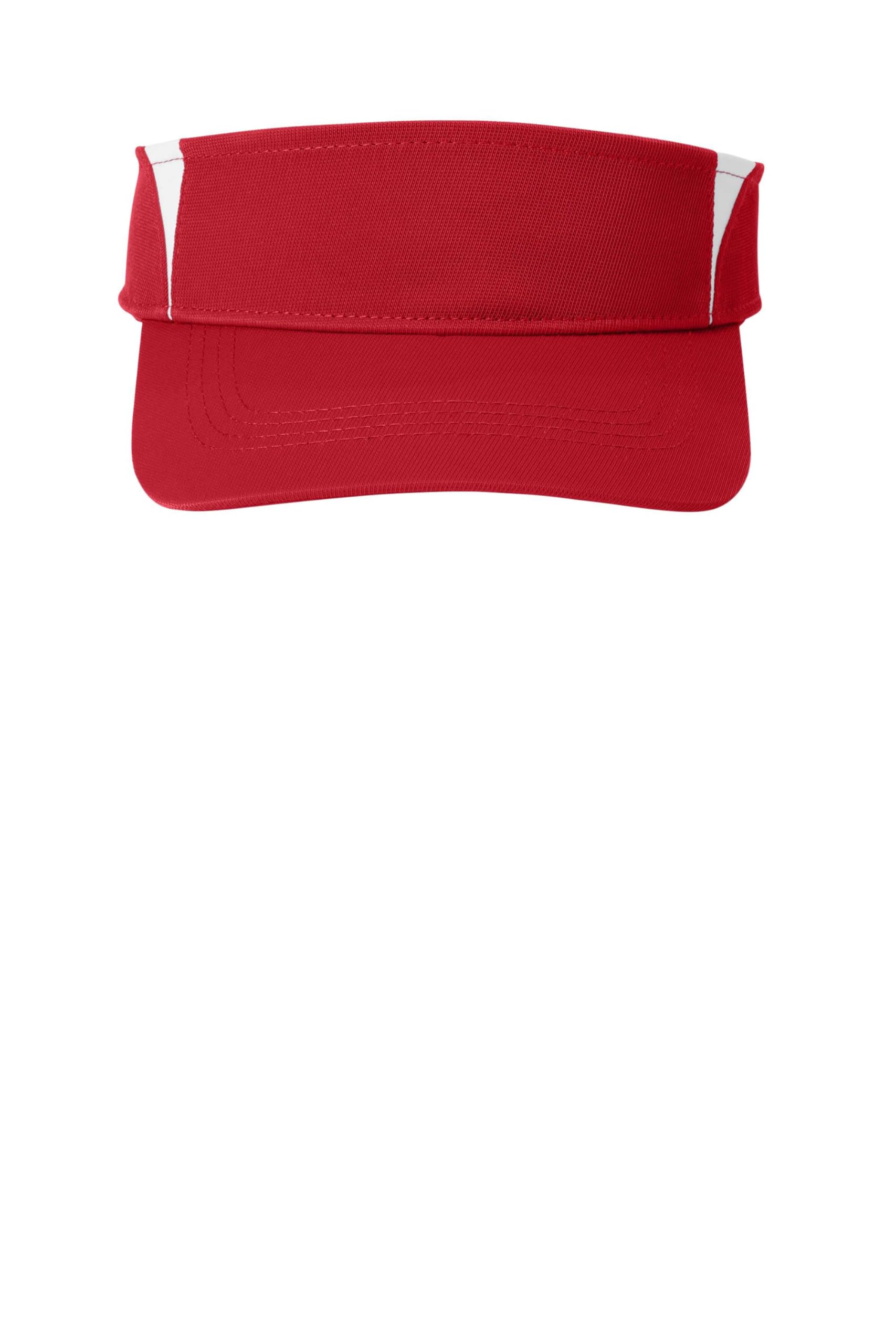 SPORT-TEK Unisex Dry Zone Nylon Colorblock Visor | 5 Panel Visor Hat for Men & Women, Low Profile Fit with Moisture Wicking Technology & Hook & Loop Closure