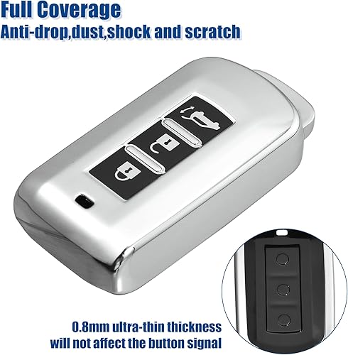 Miniatura 4 de ACROPIX Funda para llavero de TPU para Mitsubishi Outlander, paquete de 1 unidad, tono plateado