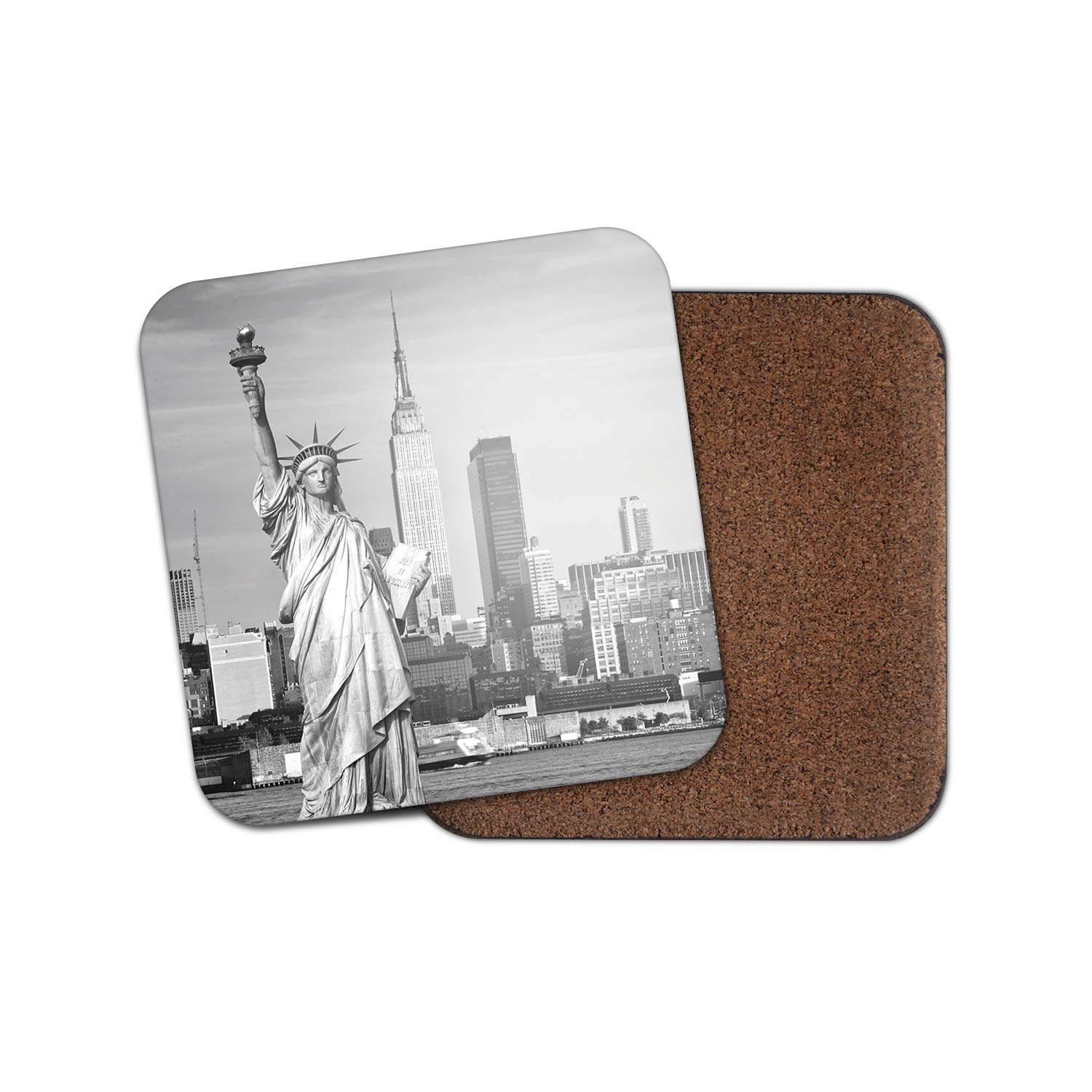 Destinationvinyl Multicolor 1 X Statue Of Liberty Coaster - New York City Nyc Usa America Travel Fun #13259
