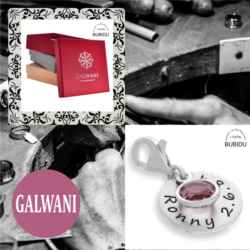 Charms Anhänger 925 Silber Gravur Charm personalisiert Geschenk Geburt Zusatzanhänger Name Namensgravur Bettelarmband Geburtsstein | HANDMADE IN GERMANY