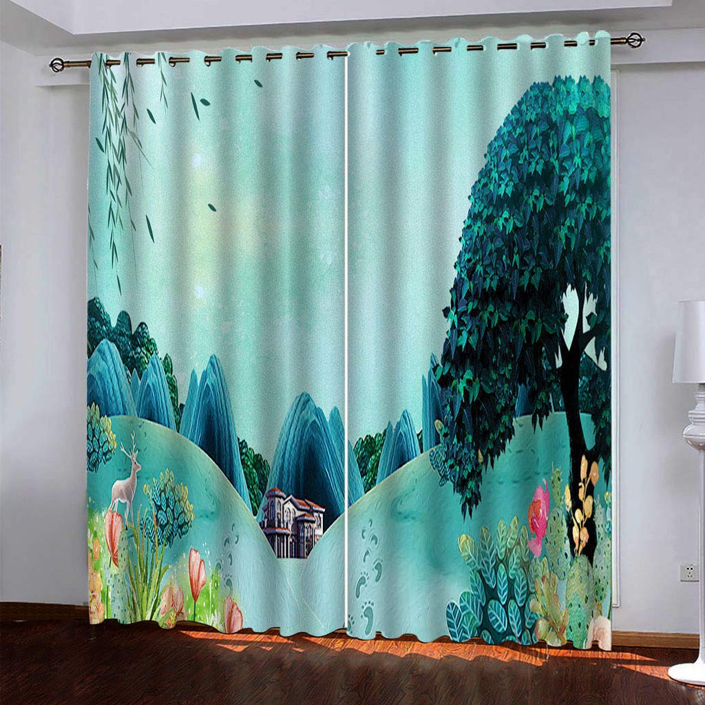 Rideau occultant décoratif forêt magique pour transformer l'ambiance de la chambre enfant