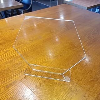 Set of 2 Acrylic Hexagon Blank Table Stand,DIY Geometric Blank Stand Sign for Social Media Business,Store,Party Deco (8', Clear)