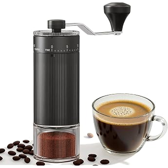 Mini Manuelle Kaffeem hle mit 40 einstellbaren Stufen Tragbare Manuelle Handkaffeem hle mit 30g Kapazit t Konische Mahlwerk mit Kurbel f r Reise Camping B ro Espresso Pour Over Und Mehr