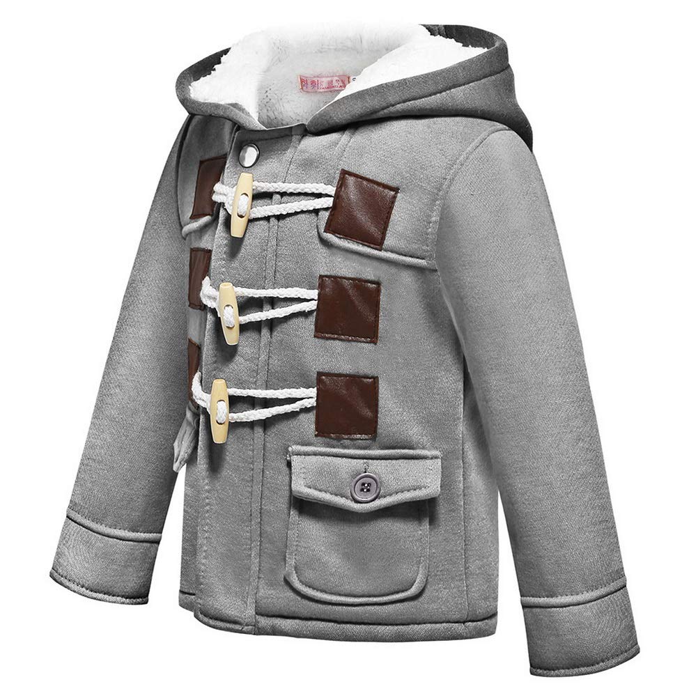 Cappotto con Cappuccio per Ragazze Bambini Giacca Manica Lunga Invernale Capispalla Imbottito Caldo(0-4 Anni)