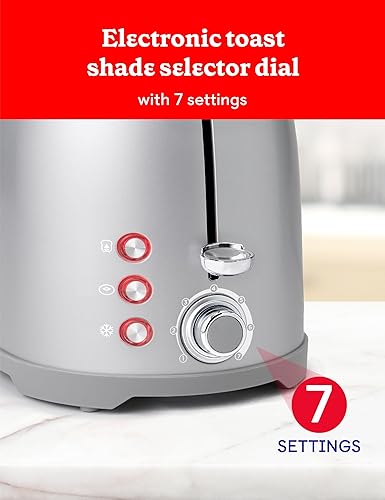 Miniatura 3 de Betty Crocker Tostadora multifunción de 2 rebanadas, tostadora de 2 rebanadas con ranuras extra anchas para pan grueso, bagel y gofre, dial de