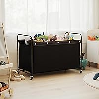 Vista 3 de StorageWorks Caja de juguetes con ruedas para niños, baúl y organizador de almacenamiento de juguetes extra grande de 200 litros, caja de juguetes