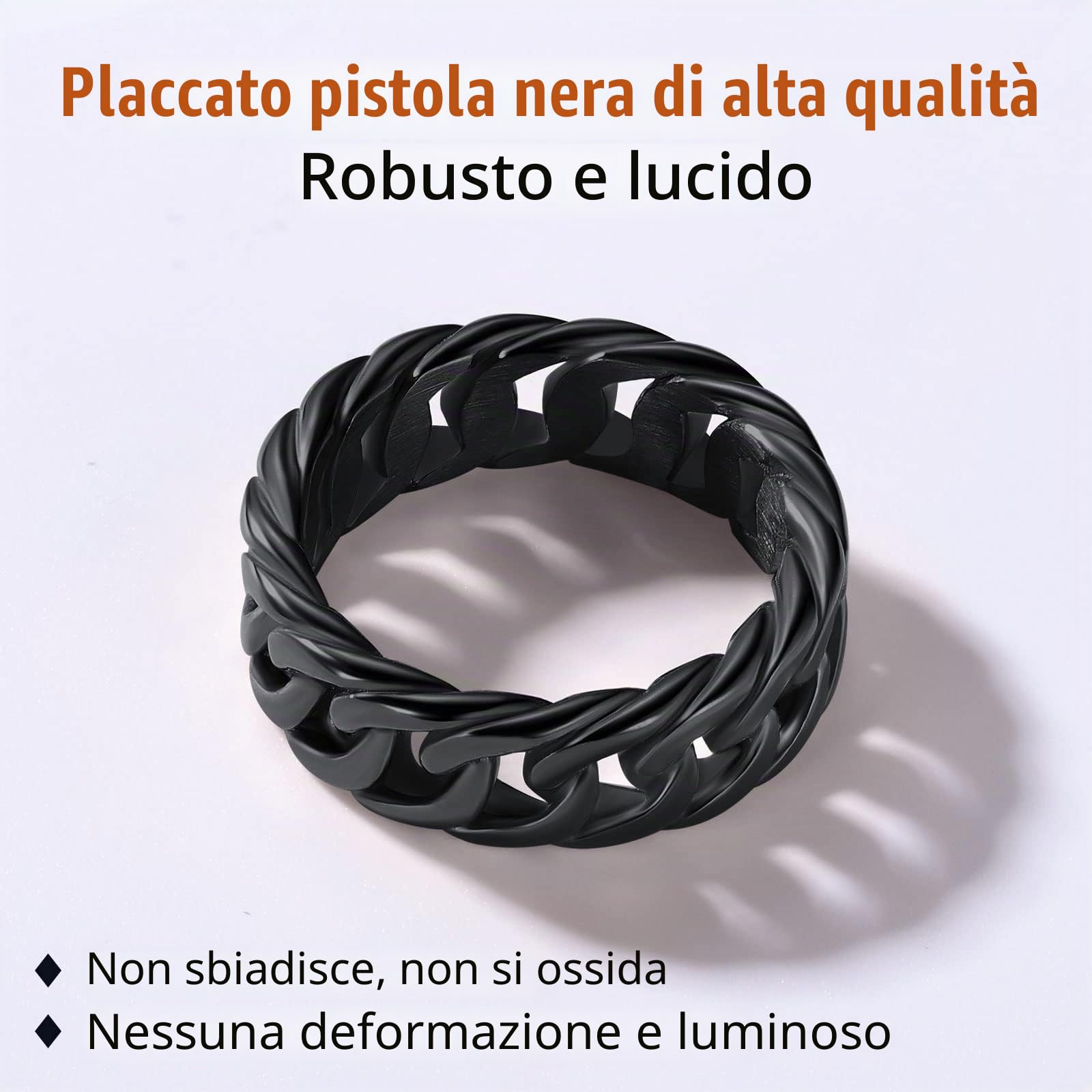 FindChic - Anello Unisex in acciaio inossidabile ipoallergenico, Anello Argento/Oro/Nero, Anello uomo acciao anello donna misura 7-14