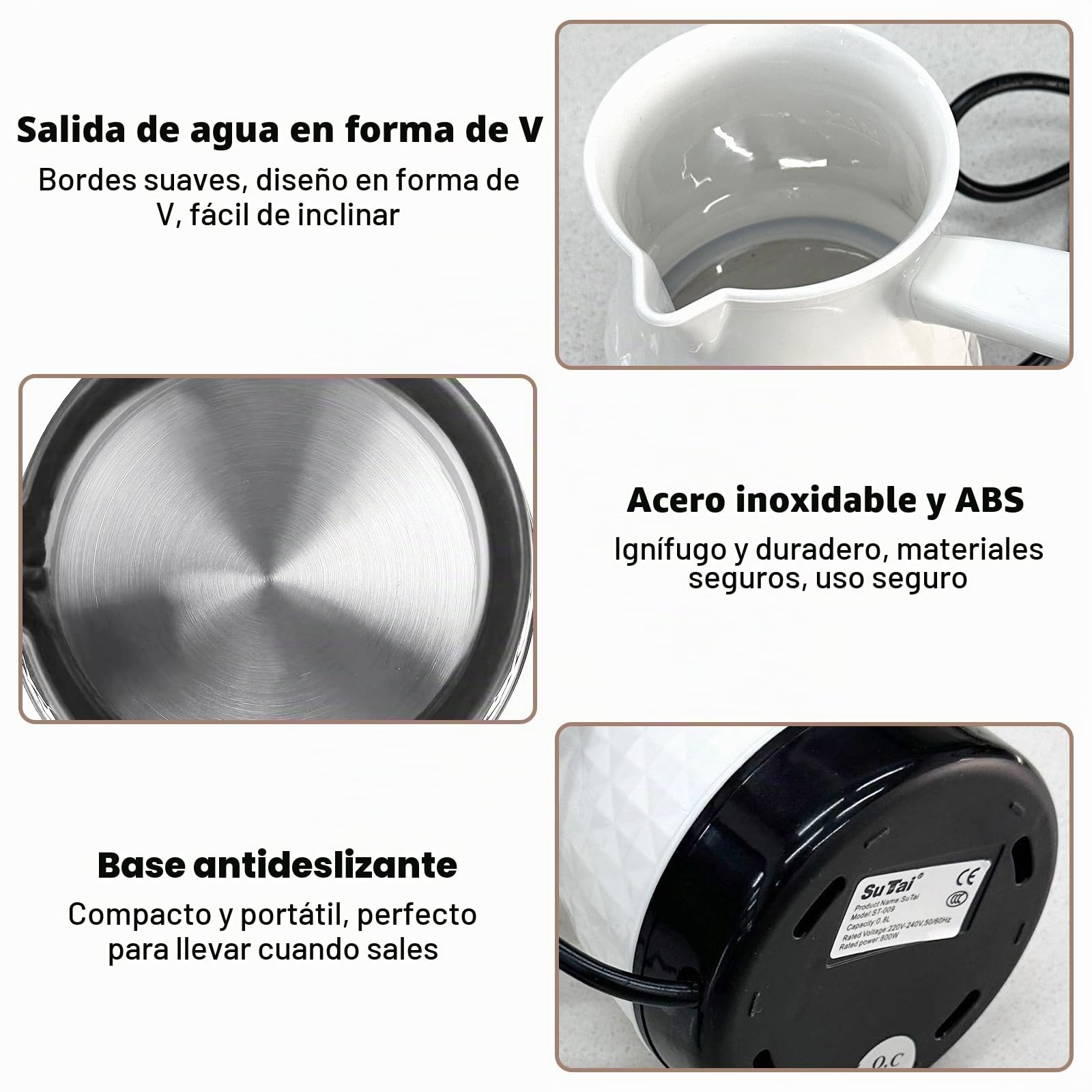 Byzesty Cafetera Turca Eléctrica para Café, Moka y Té - Para Hogar, Oficina y Viajes