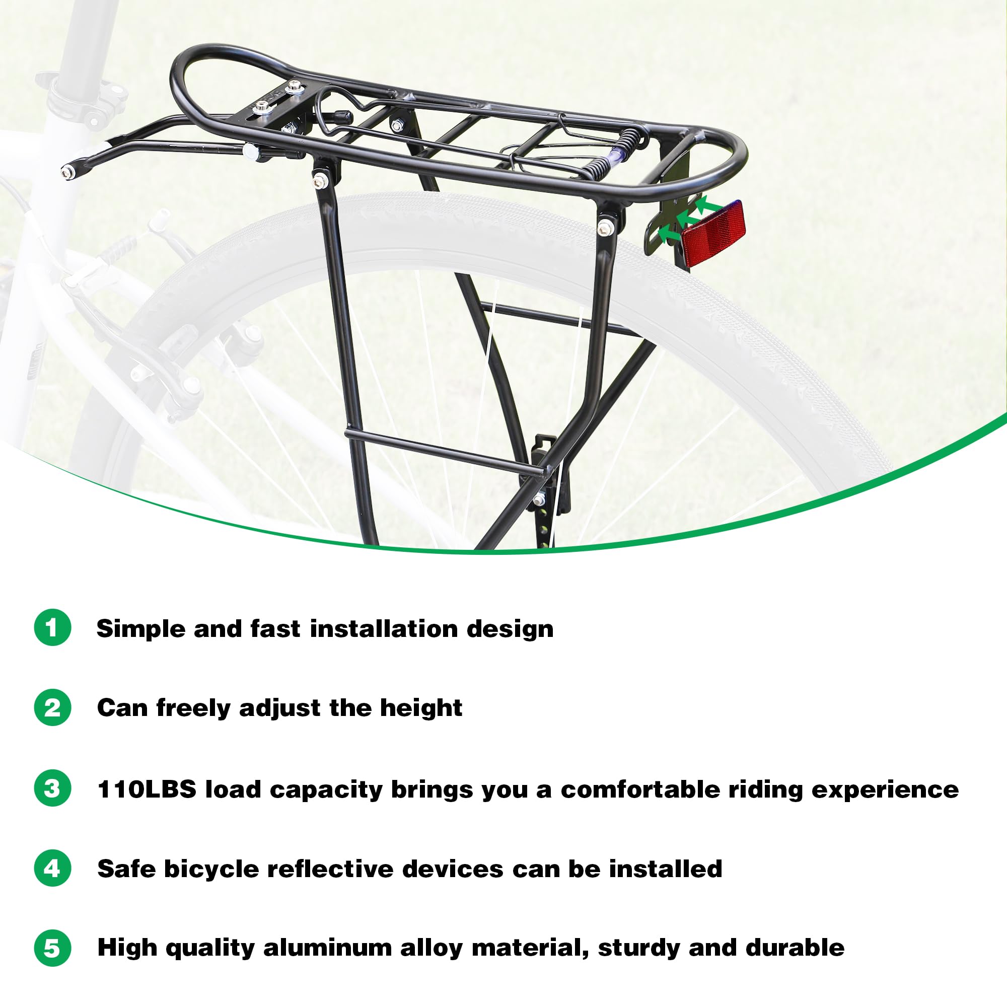 Fahrradgepäckträger Einstellbare Gepäckträger Touring Gepäckträger Hinten Fahrrad-Gepäckträger passt für 26”-29“/700c Rennräder Citybike
