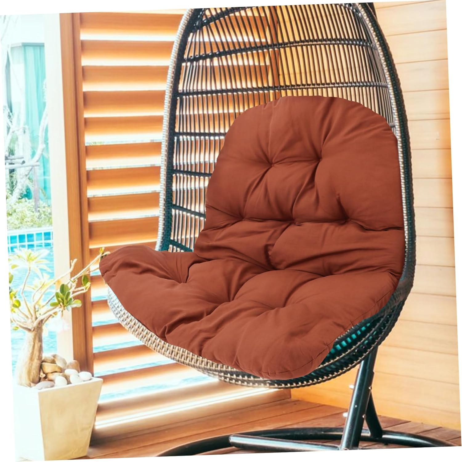 MERRYHAPY Thickened Egg Chair Cushion for Outdoor Use Comfortable Rocking Chair Cushion for Garden and Patio Replacement Seat Pad