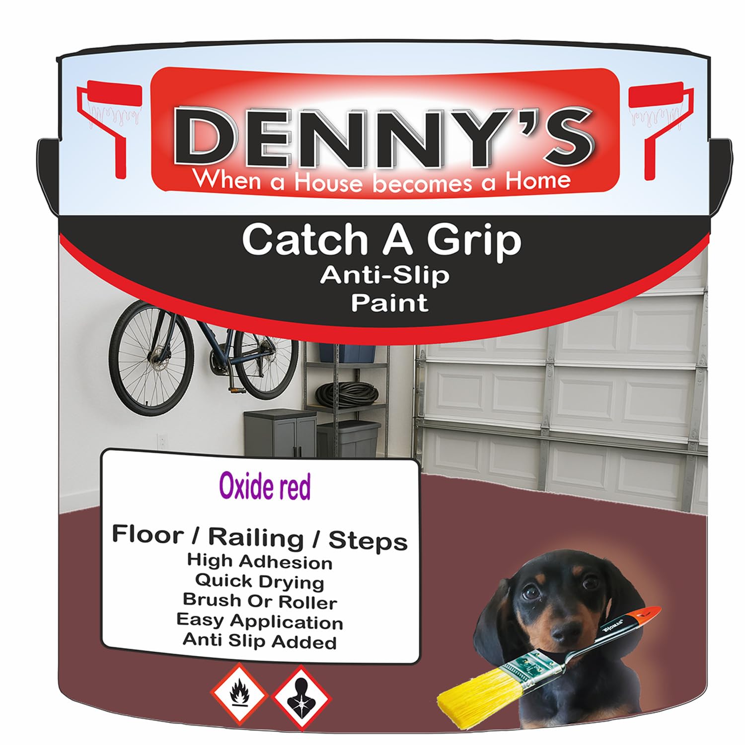 SCOOBYS PAINTS BACK IN THE MIX Catch A Grip Anti Slip Floor Paint – Non Slip Coating for Steps, Railings & Garages – 170 Colours, High Adhesion, Quick Dry, Multiple Sizes (Oxide red, 250ml Tin)