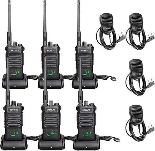 Miniatura 1 de Retevis RT86 Radios de dos vías de largo alcance recargable y de alta potencia, radios de 2 vías (4 unidades) paquete con radios de dos vías Retevis