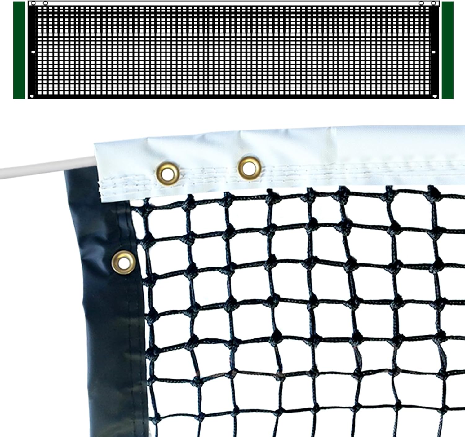 PROGOAL 42FT Professional Tennis Net - 3.5mm Heavy Duty HDPE, UV Resistant, Non-Deforming with Fiberglass Dowels for Indoor/Outdoor Courts