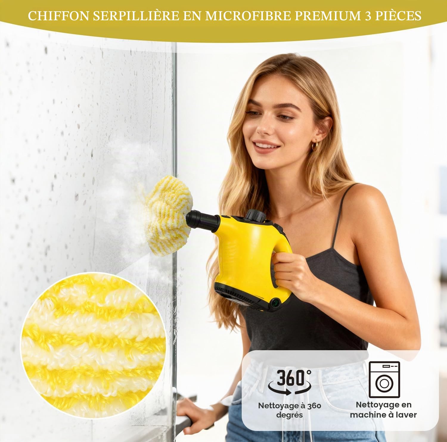 6 Pièces Lingettes de Rechange en Microfibre pour Kärcher Easyfix SC1, SC2, SC3, SC4, SC5, 3 Chiffons pour Suceur de Sol et 3 Chiffons, Lingette Vapeur pour Tous Types de Sols